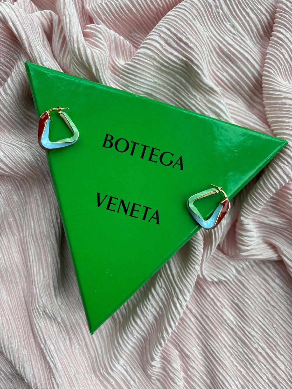Bottega Veneta twist triangle enamel earrings